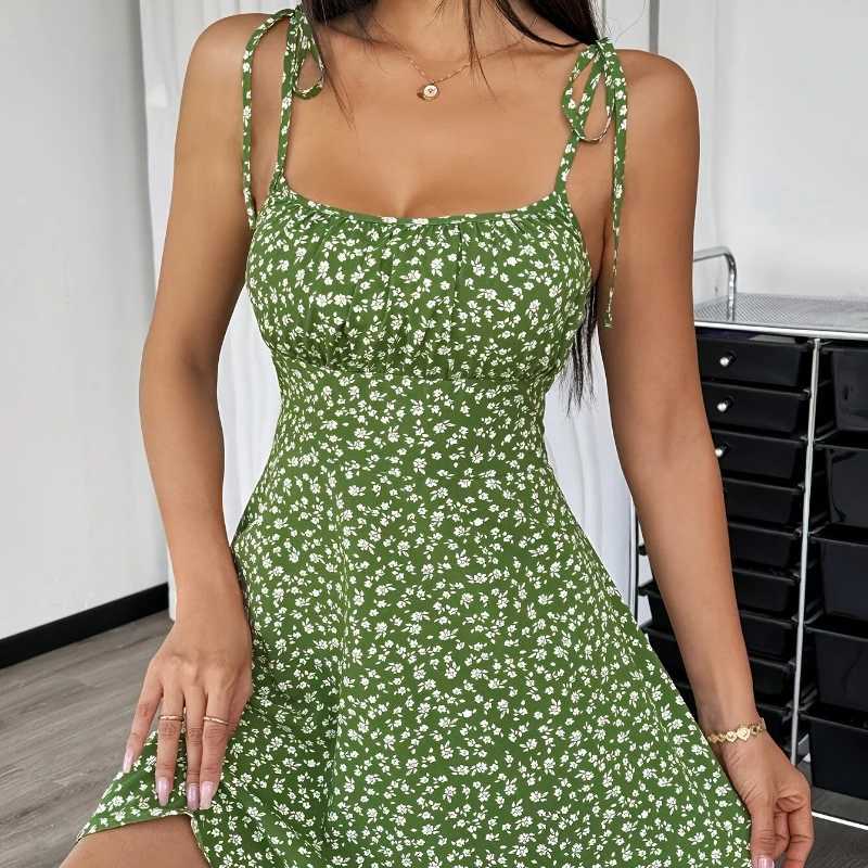 Womens Summer Floral Spaghetti Strap Beach Short DressWomens DressesWoman ClothingWoman ClothesSundressNew in Dress 2025 M260304