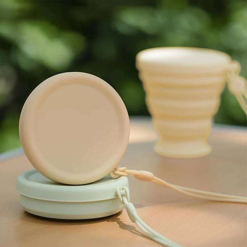 Silicone folding BPA-free portable collapsible travel cup, ideal for picnics, camping, and outdoor hiking S260303