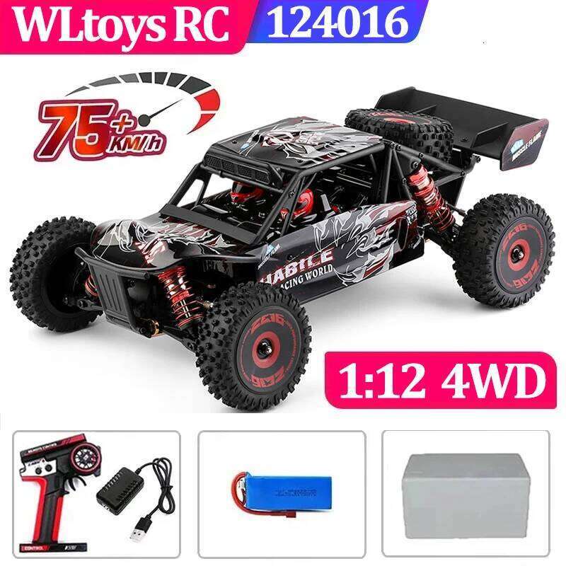 75 WLtoys 124016 124017 60 KM/H 144001 Electric 4wd Battery High Speed Atv Remote Control Drift Rc Cars for Adults Toys Z260303