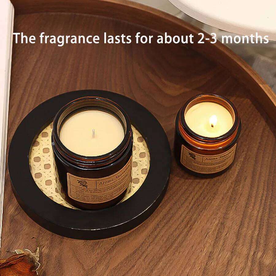 1pcs Brown Glass Cup Aromatherapy Candle Smokeless scented candle Suitable for Home Decoration Birthday Valentine's Day Gift W260304
