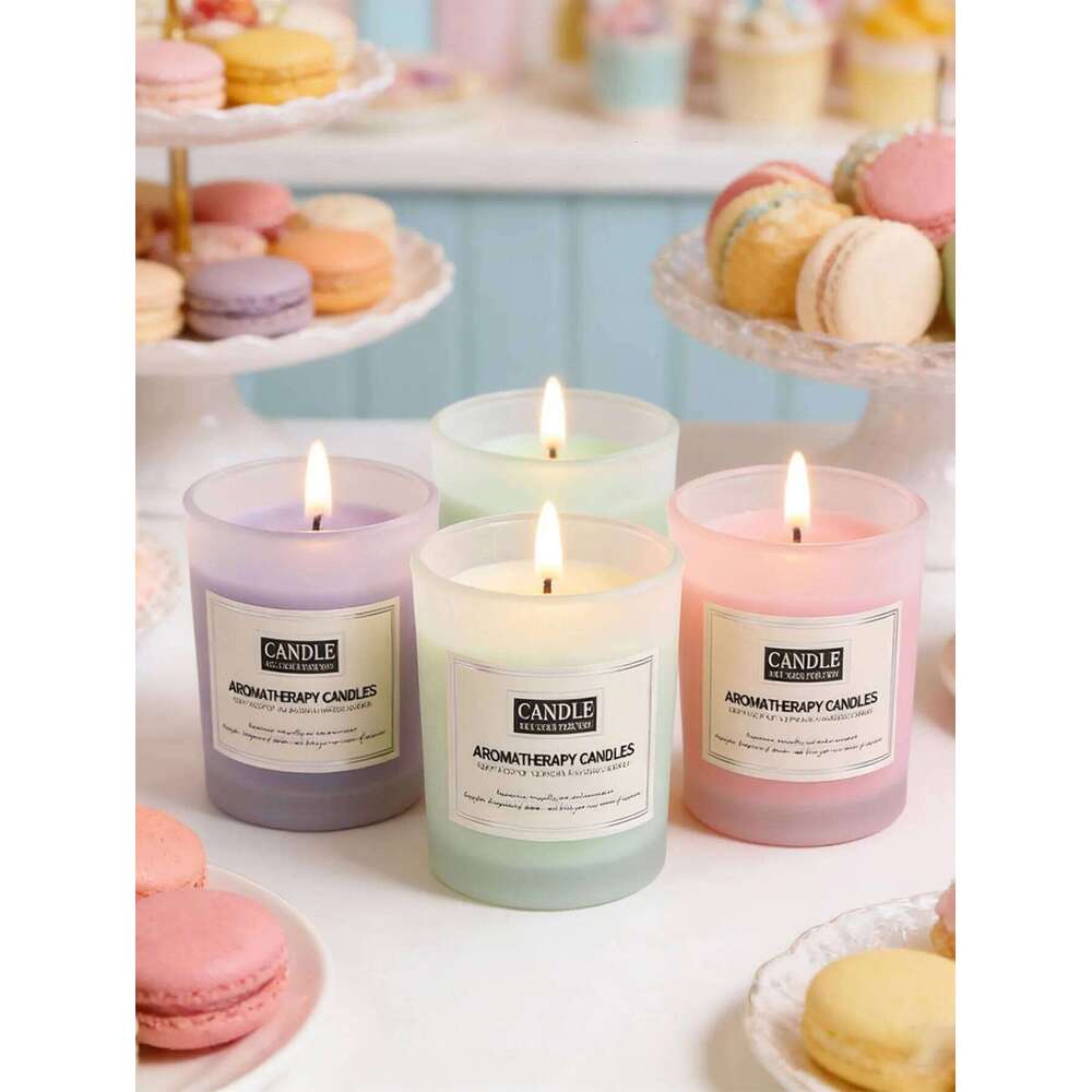 Frosted glass scented candle smokeless soy wax indoor fragrance companion gift for bedroom W260304