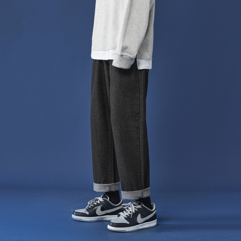 Hong Kong Style Jeans Men's High Street Loose Straight Wide Leg Trendy Brand Ins Pants Men's Spring And Designer Pants Autumn Trendy Cool