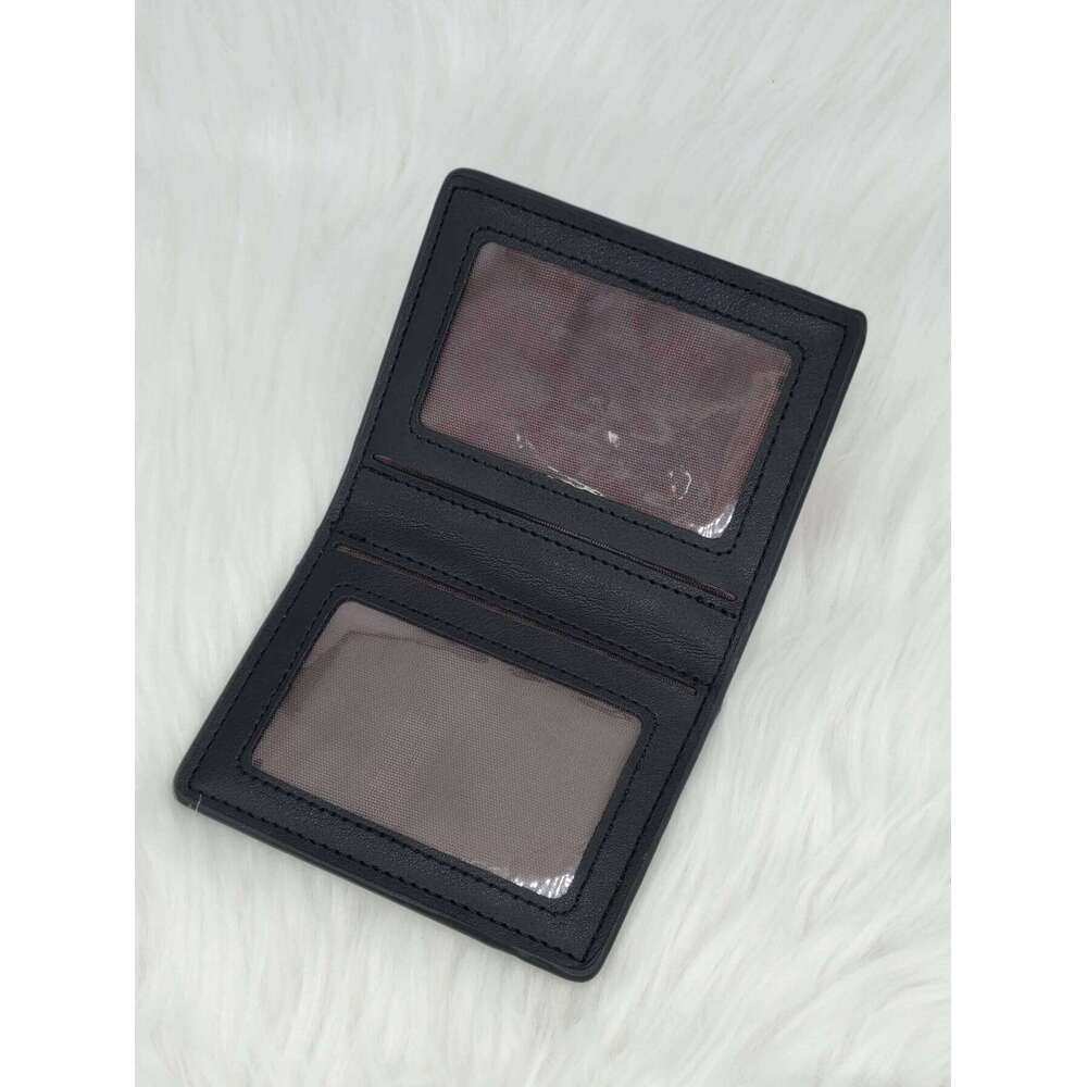 Stylish Minimalist Black Slim Card Holder for Business Professionals and College Students - New Trendy Men's Wallet C260304