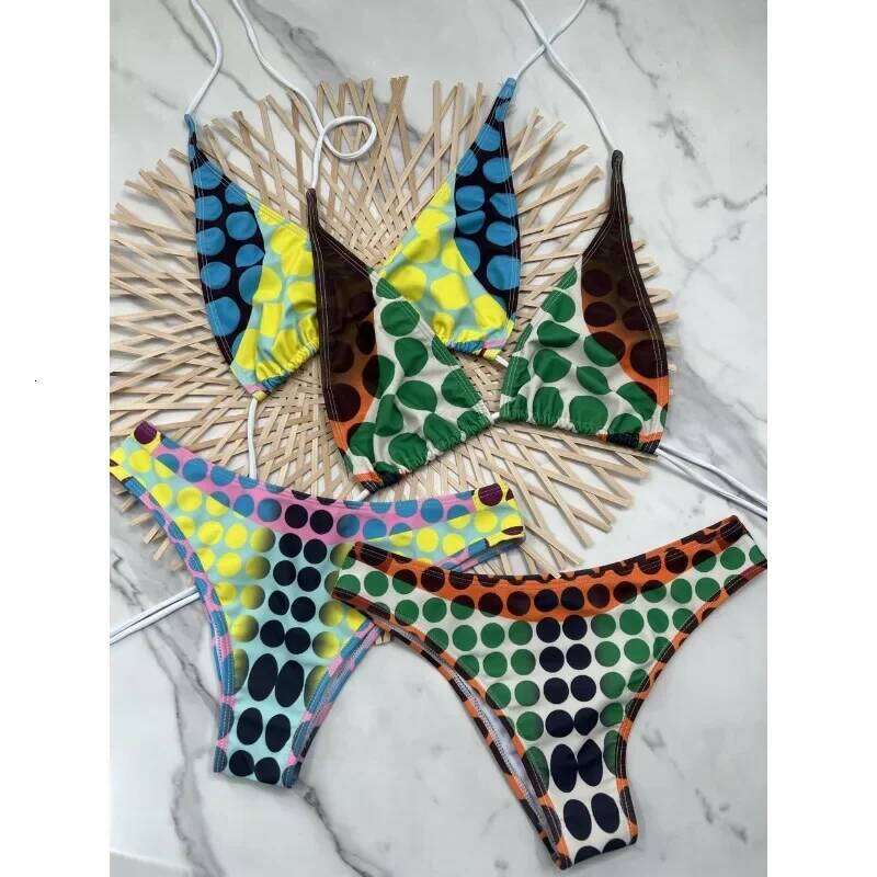 Luxury Brand Women's Bikini Set Polka Dot Pattern Two-piece Bathing Suits Fashion Design Hot Spring Beach Micro Thong Biquini Y260303