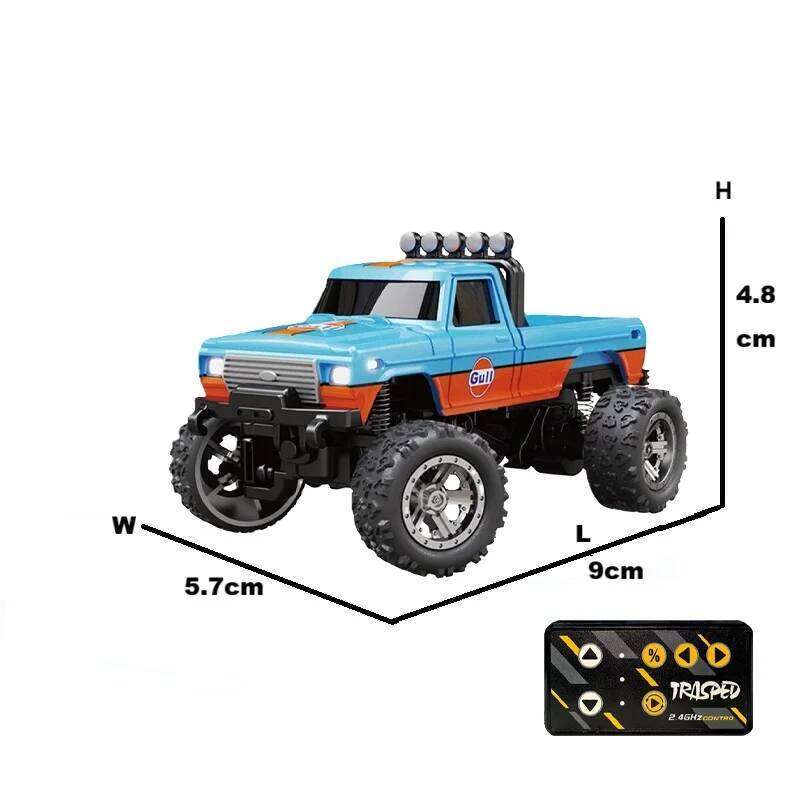 RC Car, 1/64 Scale Mini Control Monster Truck with Trailer, 2.4Ghz & APP Remote Control, Rechargeable Alloy Shell Mi Z260303