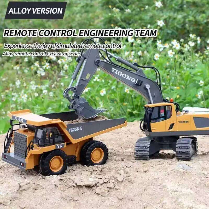 2.4G Remote Control Excavator Dump Truck RC Model Car Toy Professional Alloy Plastic Simulation Construction Vehicle Kids Gifts Z260303