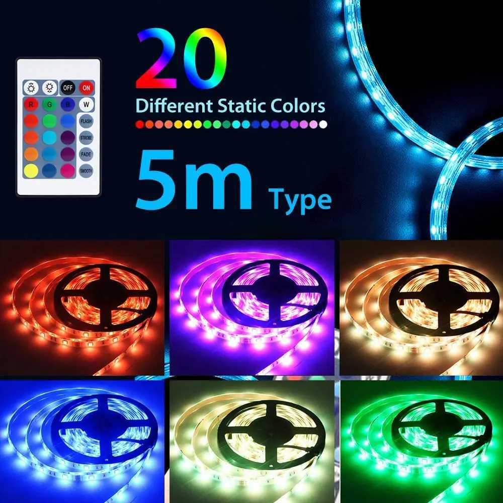 1M-30M LED Strip Light Music Sync 100ft 5V USB Powered LED Light Strip with Remote RGB 3535 Color Changing LED Strip for Decro H260304