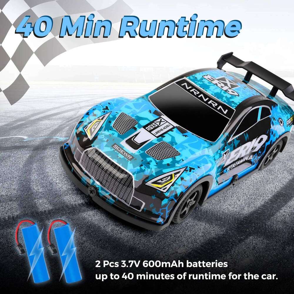 WLtoys 22206 4WD RC Car: 15+km/h High-Speed, 2-Speed, 2.4G Multi-Car Racing, LED Lights, 40min Run, w/Drift Tires & Cones Z260303