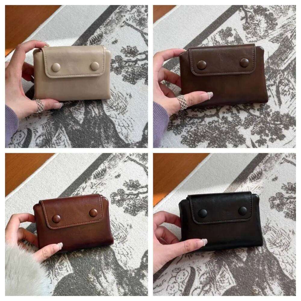 Portable Korean Retro Women Wallets Soft PU Leather Multi-Card Coin Purse Business Case Short Zipper Card Bag Pouch C260304