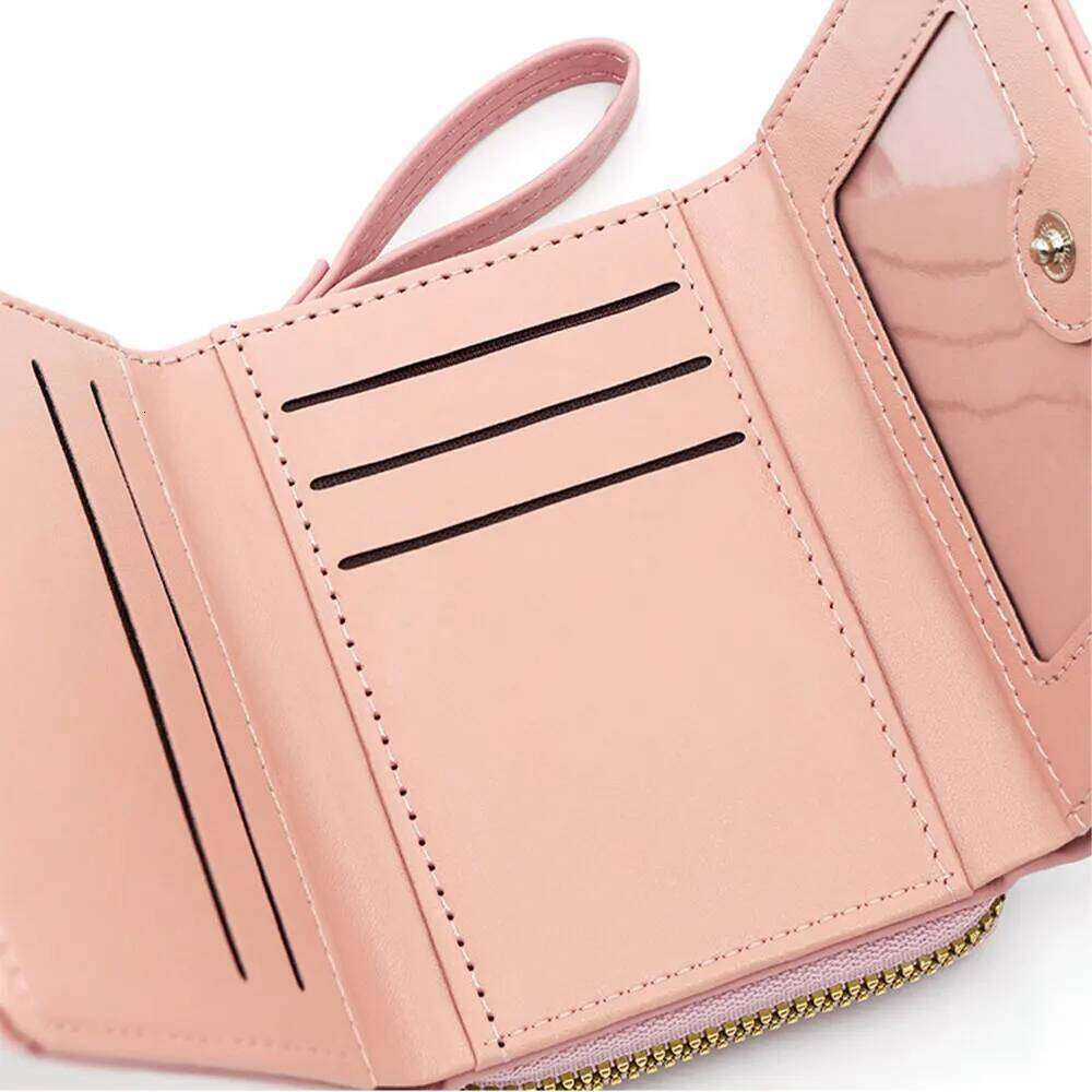 1Pc Fashion Embroidered Heart-Shaped Short Wallet, Heart Pattern Stitch Detail Coin Purse, Daily PU Leather Zipper Small Wallet C260304