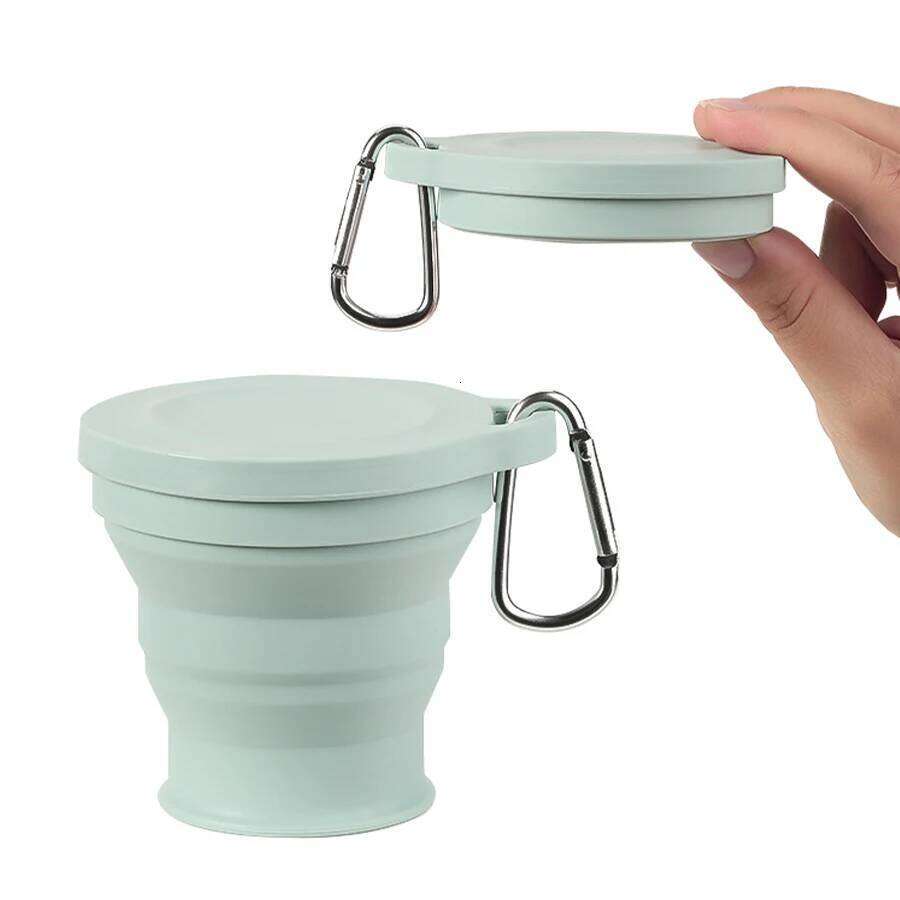 180ML Water Cup Foldable with Lid Coffee Outdoor Travel Portable Drinking Tea Telescopic 1PC Folding Mini Silicone Supplies S260303