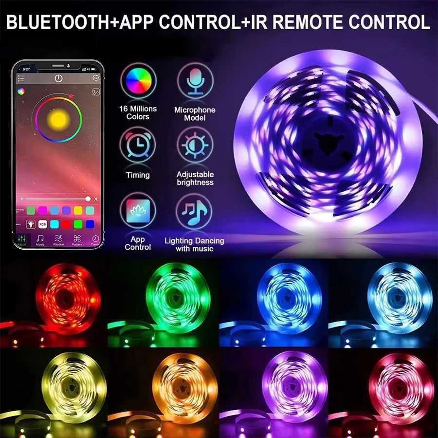 Smart RGB LED Gaming Light Strip USB Christmas Lights Music Sync Flexible Tape APP Remote Control for Gaming Room TV Backlight H260304