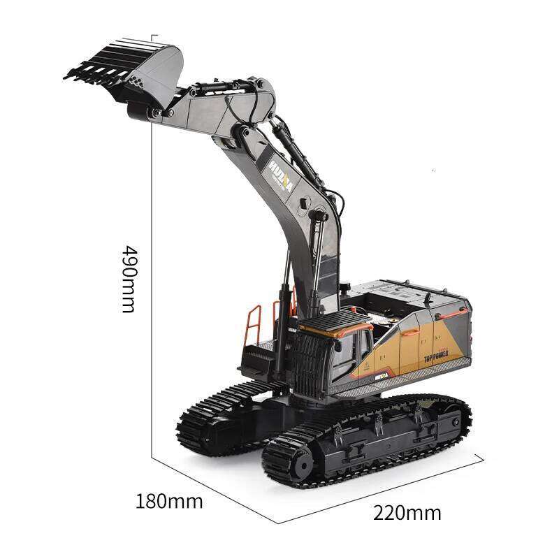 HUINA 1592 RC Excavator 1:14 Scale 22 Channels 2.4G Semi-Alloy Remote control Engineering Crawler Tractor Children's Gift Z260303