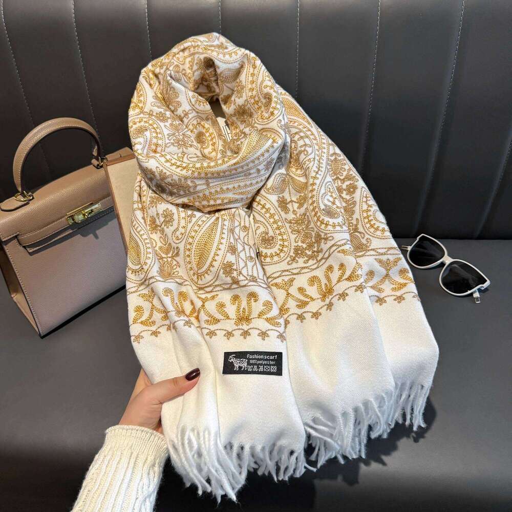 Luxury Thick Warm Paisley Pashmina Shawl for Women Cashmere Print Blanket Poncho Travel Wrap Female Winter Scarf XJ260304