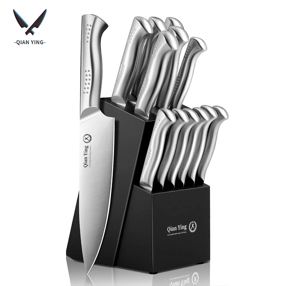 14-piece Stainless Steel Cutting Kitchen Knife Cutlery Set with Holder Chef Professional Cooking Tools Premium Knife Set Gift 260304