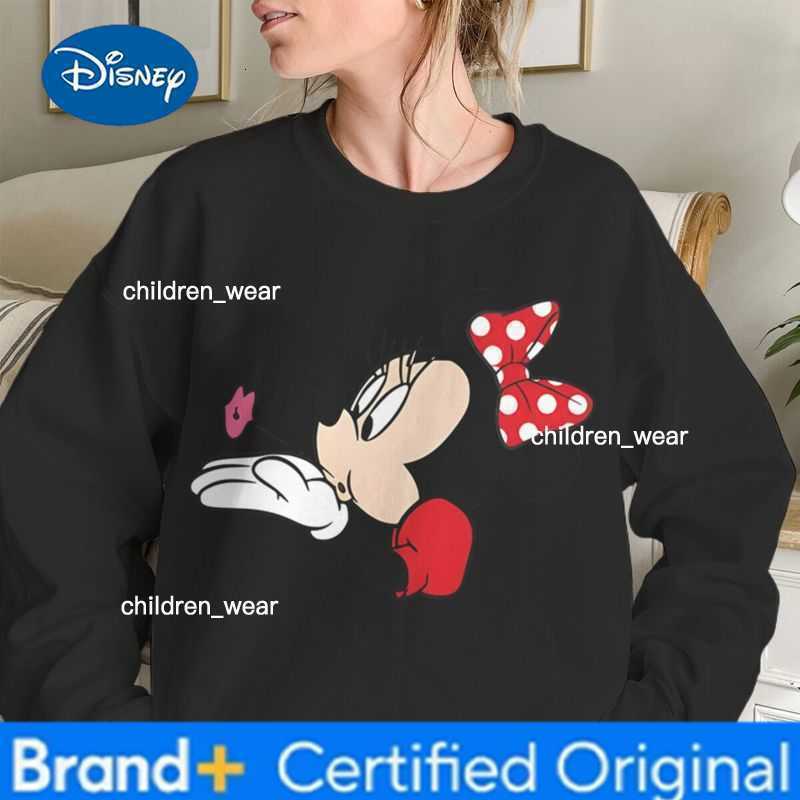 Disney Fun Mickey Mouse Minnie Kiss Crew Neck Sweatshirts for Women Men Couples Spring Autumn Versatile Clothes Fashion Mickey Pullover H260304