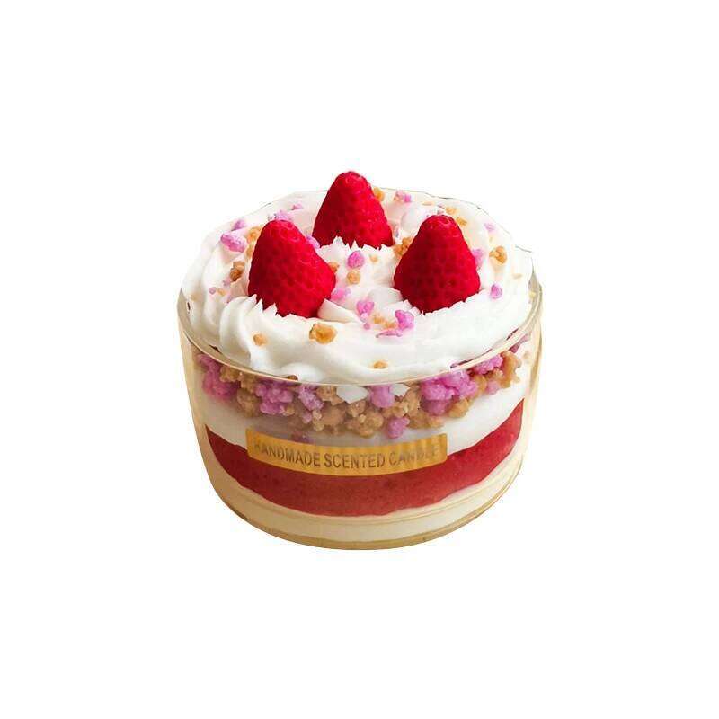 Handmade Mousse Cup Dessert Cake Scented Candle - Vanilla Chocolate Mango Strawberry Cream Creative Gift for Home W260304