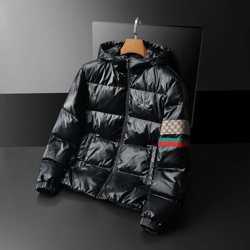 American European Station Men's Down New Trendy Brand Hooded Plus Size Warm Casual Winter Thickened Coat Cold-Proof Jacket Luanyun