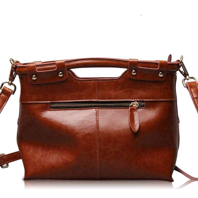 Luxury Shoulder Bags Totes Hobo New European And American Handbags Solid Color Tote Genuine Leather Retro Women S Crossbody Bag SENYY