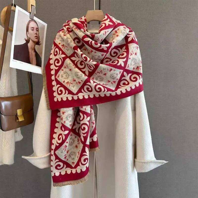 Versatile Faux Cashmere Scarves Shawl for Women Autumn Winter Multi-Functional Neck-Protecting Warm Windproof Scarf XJ260304
