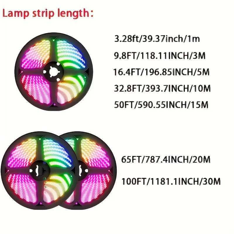5050 RGB USB LED Strip 5V Bluetooth WiFi Control 16 Million Colors App Voice Remote for Room TV Backlight Decoration H260304