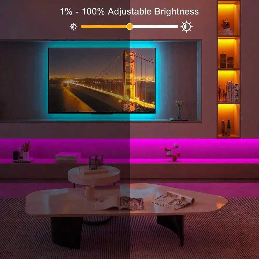12V Led Strips Lights 5-30M Smart Wifi Alexa SMD 5050 Rgb Led Tape 220V Neon Strips Music Sync Colorful Room Band Decoration H260304
