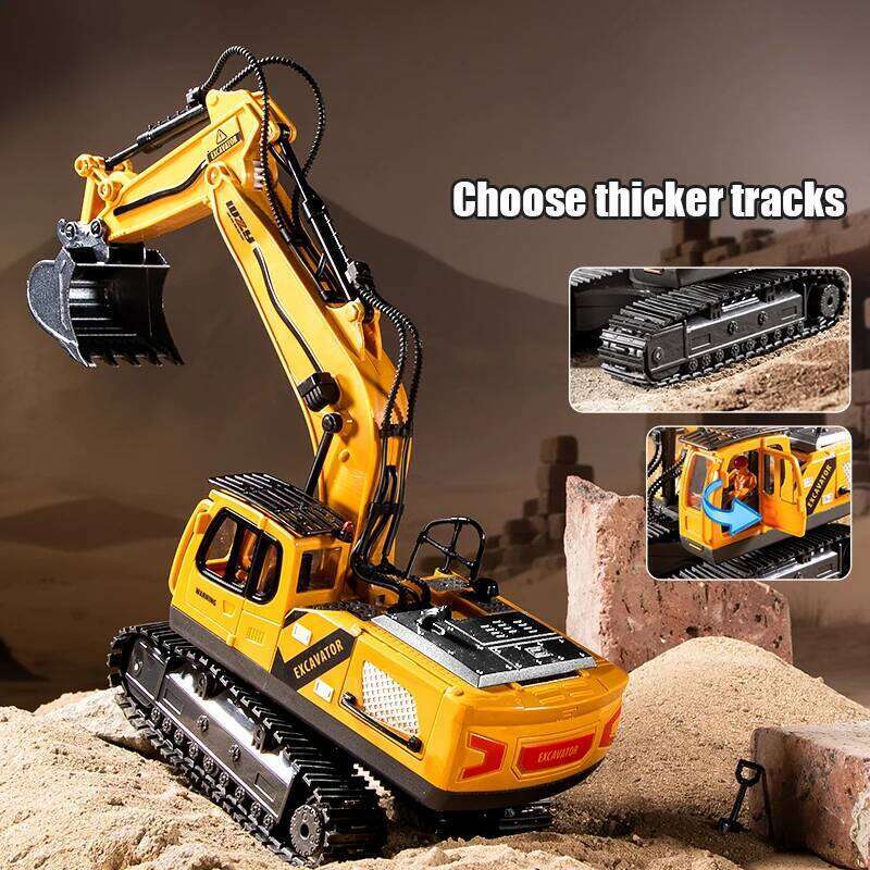 2.4G Remote Control Excavator Toy, Simulation Alloy Construction Vehicle, Education RC Digger Truck for 3 Years Kids Boys Gift Z260303