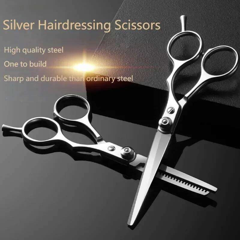 Professional Hairdressing Haircut Scissors 6 Inch 440C Barber Shop Hairdresser's Cutting Thinning Tools High Quality Salon Set H260303