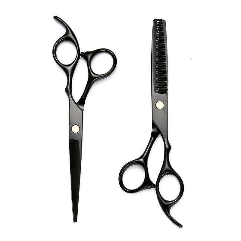 6.0 inch black New Professional Hairdressers Japan 440C Barber Big Cutting Scissors Thinning Shears Hair Clipper H260303