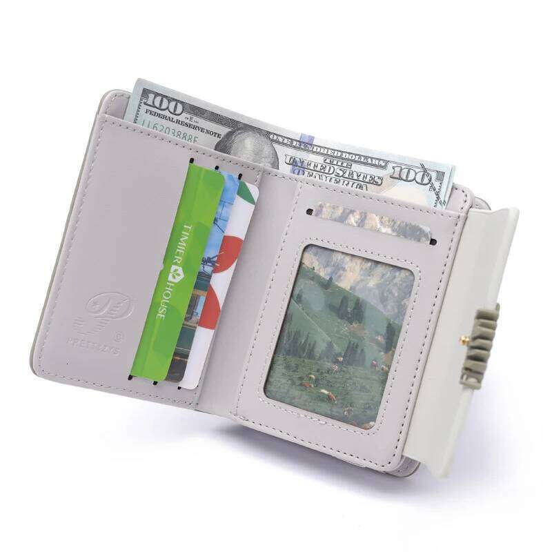 Maple Leaf Print Women Small Wallet Zipper Coin Purse Ladies Short Wallets Female Mini Square Money Bag PU Leather Card Holders C260304