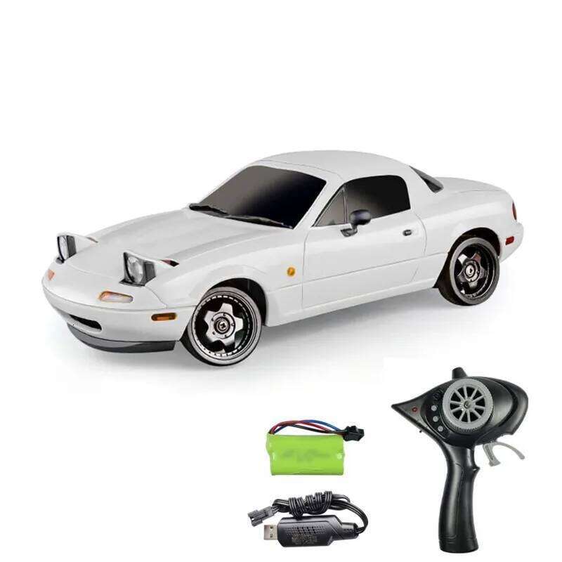 LDRC 1:18 Radio Control Drift Car Model On Road Vehicles Linear Speed LED Flip Light Battery Motor USB Charge MX5 Toy for Kids Z260303