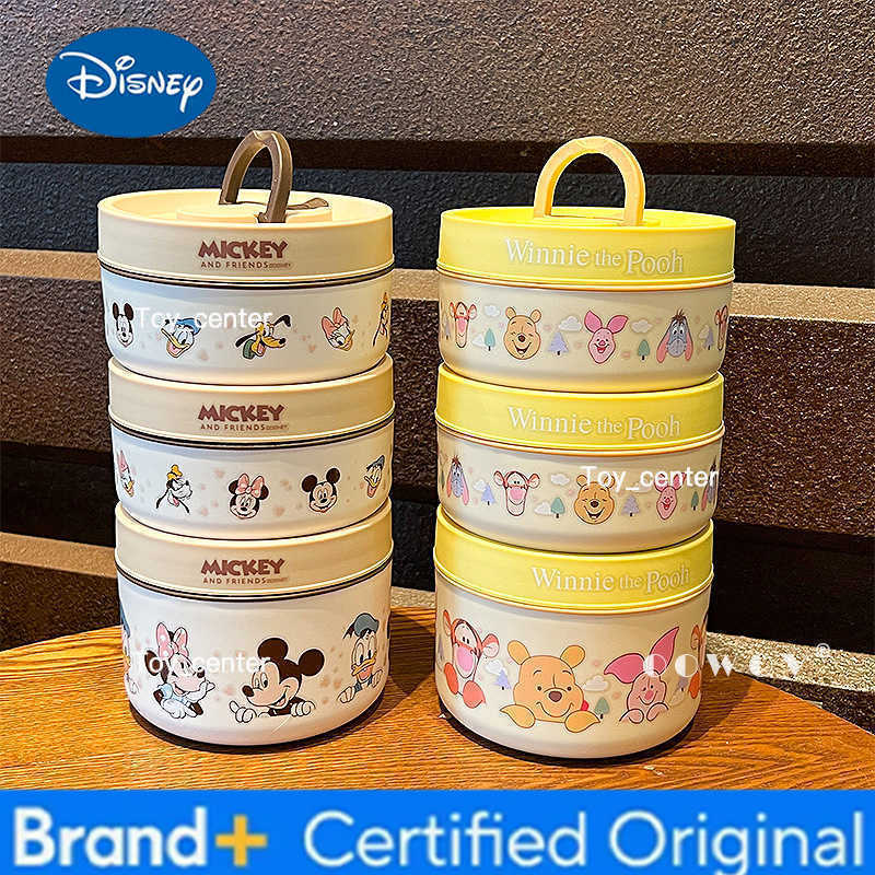 Disney Winnie The Pooh Mickey Cartoon Stainless Steel Food Grade Lunch Box High Aesthetic Value Home Use Bento Box H26030411