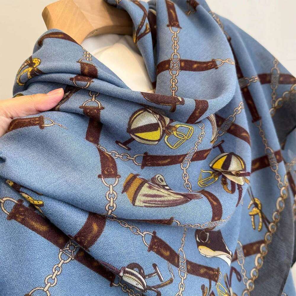 130*130cm Large Shawl Beach Wraps Women Luxury Printed Square Scarf Retro Scarves Bandanas Elegant Hijab XJ260304