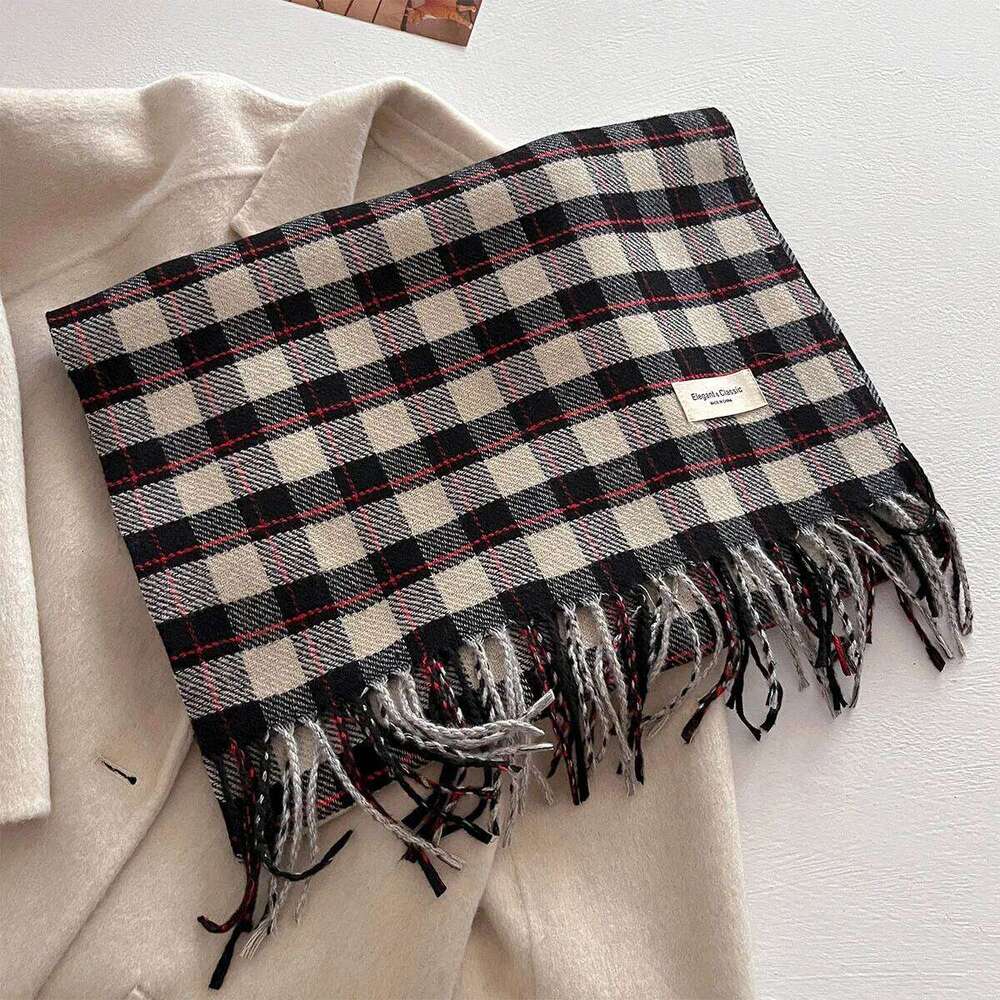 40*200CM Warm Thickened Scarf For Women Long Tassel Pashmina Shawl Faux Cashmere Warps Autumn Winter High Quality Blanket XJ260304