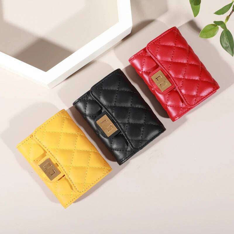 Multiple Slots Diamond Lattice Holder Women's Exquisite Short Wallet Coin Purse Large Capacity Card Cash Storage Pouch C260304
