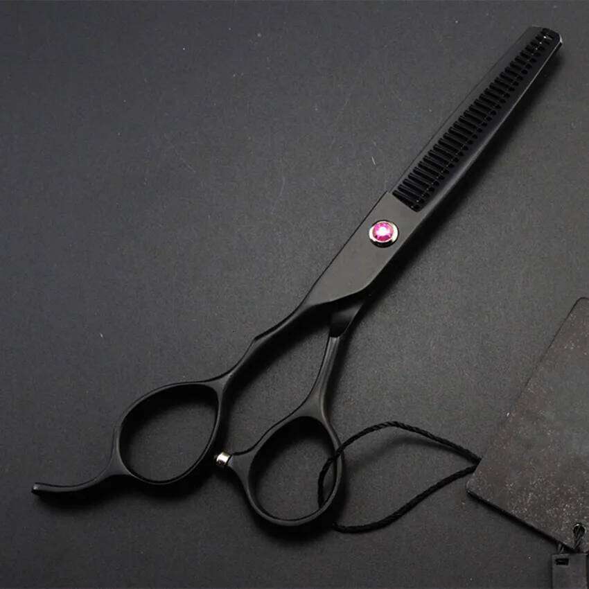 Professional Left hand japan 440c 6 5.5 inch BLACK cut hair set cutting barber thinning shears hairdressing scissors H260303