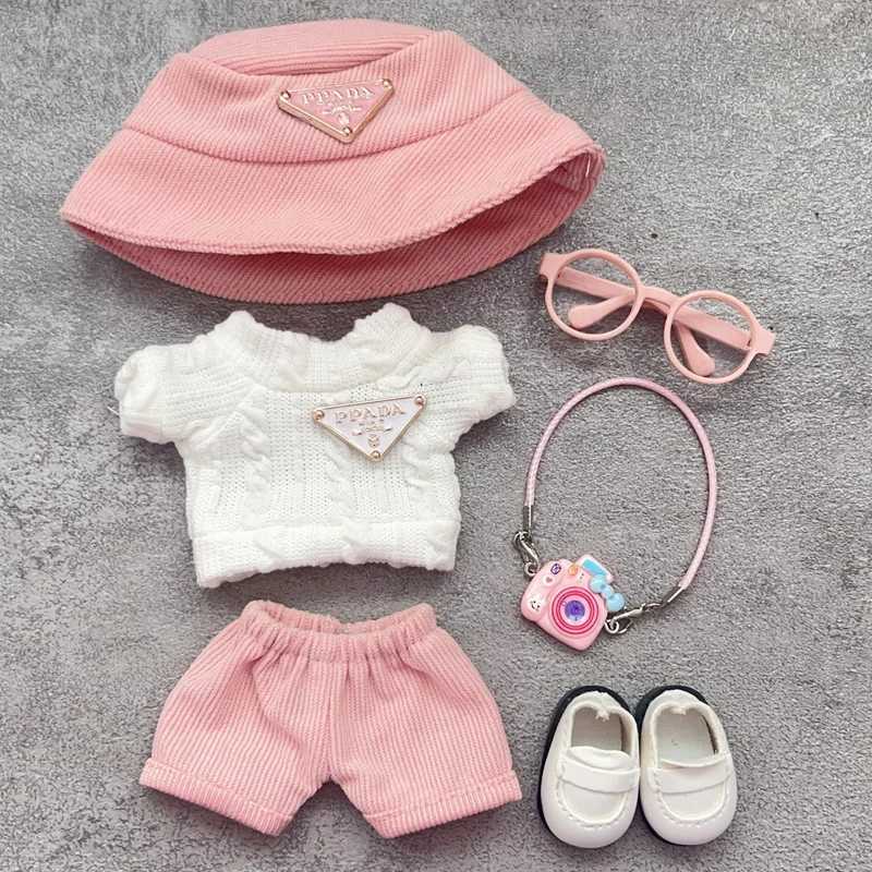 Labubu 1st/2nd Gen Purple Triangle Sweater Set, Corduroy Hat & Overalls for Sitting Party AccessoriesT260304