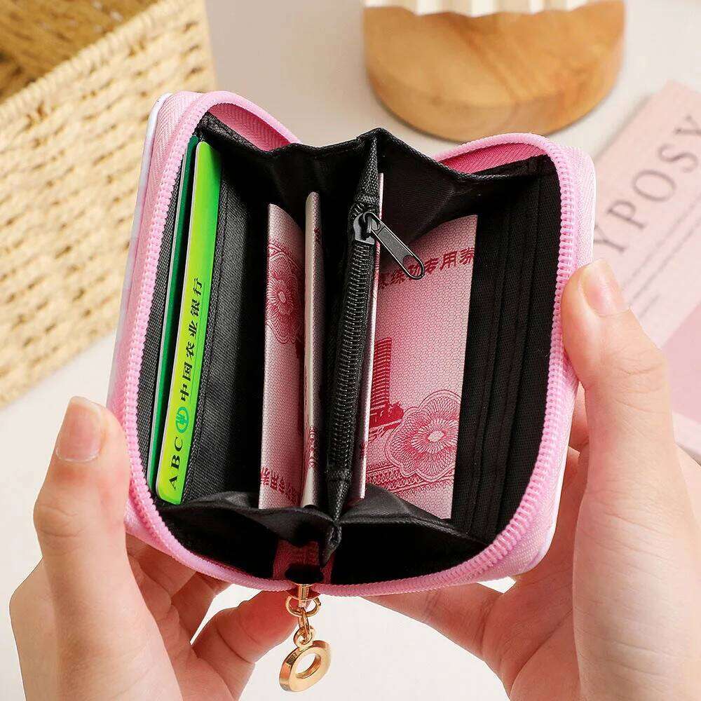 Cute Rabbit Square Coin Purse Cartoon Teenage Girls Multi Position Short Card Student Pu Document Bag Wallet C260304