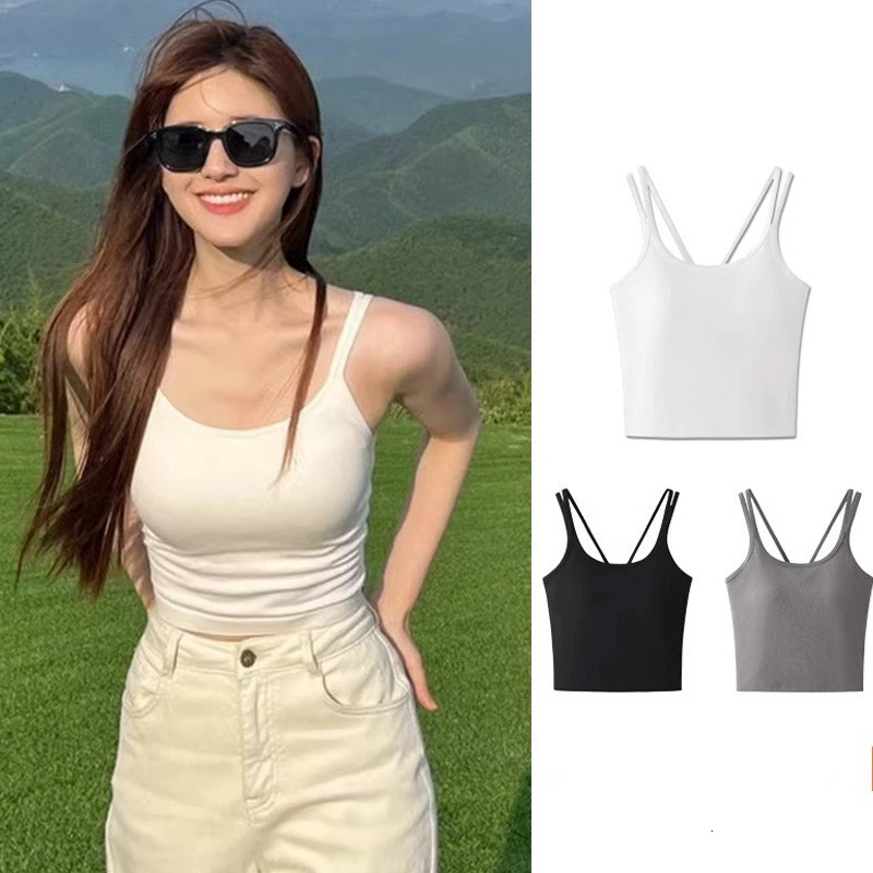 Live White Camisole For Women Designer Shirt Designer Hoodie Summer Outerwear With Chest Pads Beautiful Back Polo Shirt Tube Top Integrated Inner Layer Base Shirt