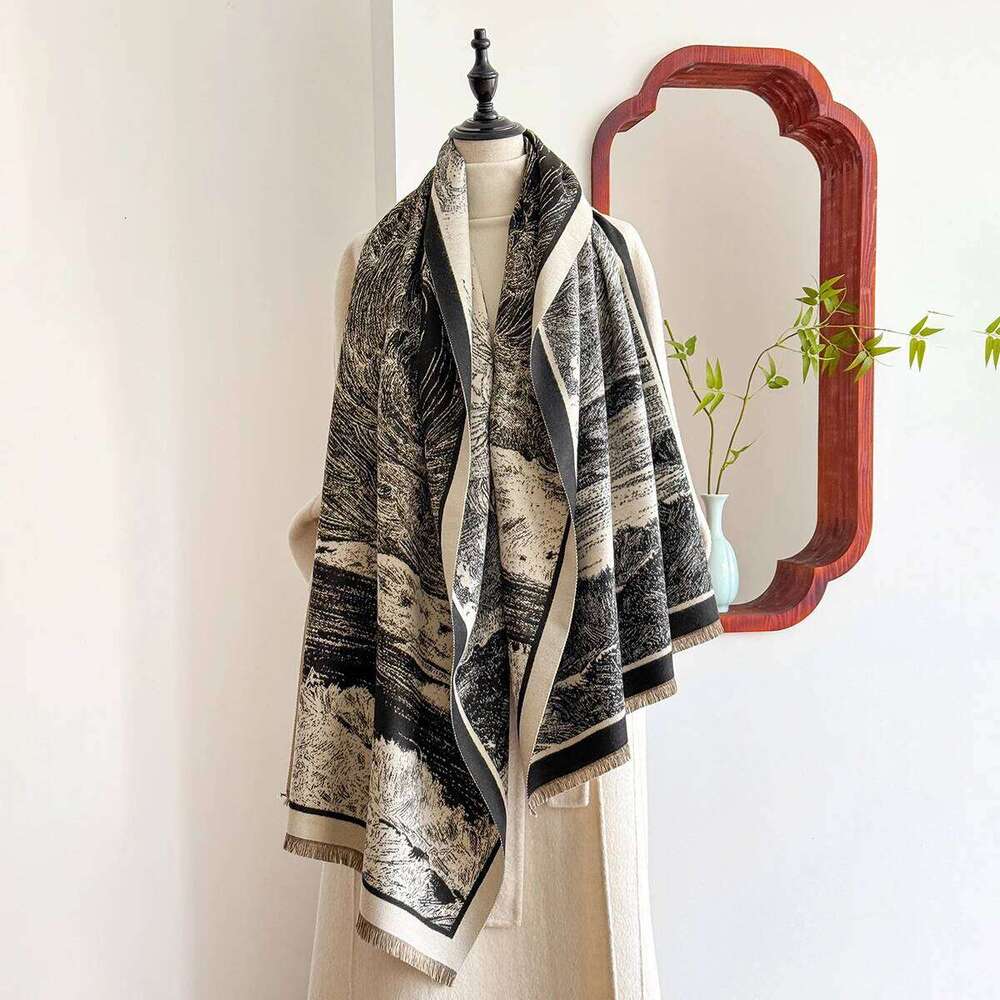 2025 Luxury Brand Winter Cashmere Scarf for Women - Tasseled Grid Printed Shawl, Warm Pashmina Wrap & Foulard Poncho XJ260304