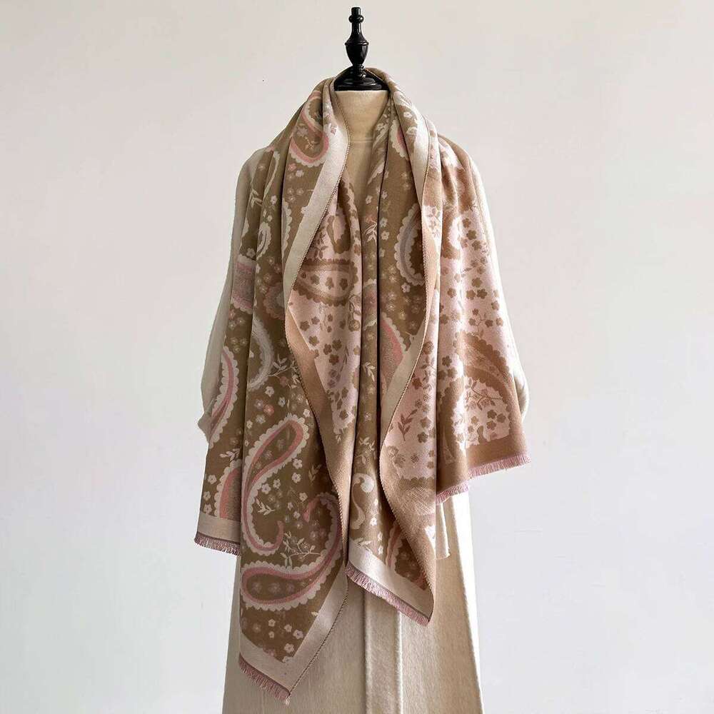 Women Cashmere Winter Paisley Patterned Thick Warm Blanket Scarf Cashew Flower Scarves Fashionable and Luxurious XJ260304