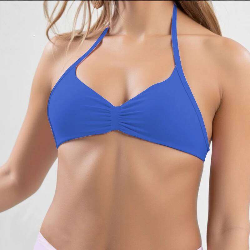Strappy Bra Top Women High Support Thin Strap Halter Sport Seamless Bras Scrunch Workout Yoga Tank Y260303