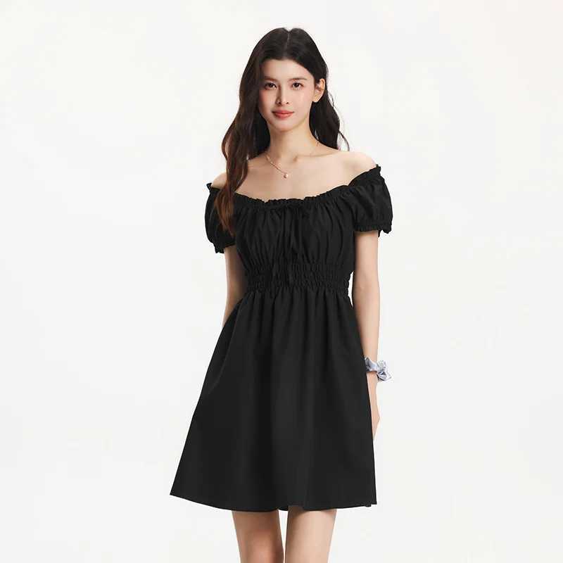 Semir Bowknot Dress Women Youthful 2025 Summer New Playful Square Neck Lace Trim Flirty Short Dress M260304