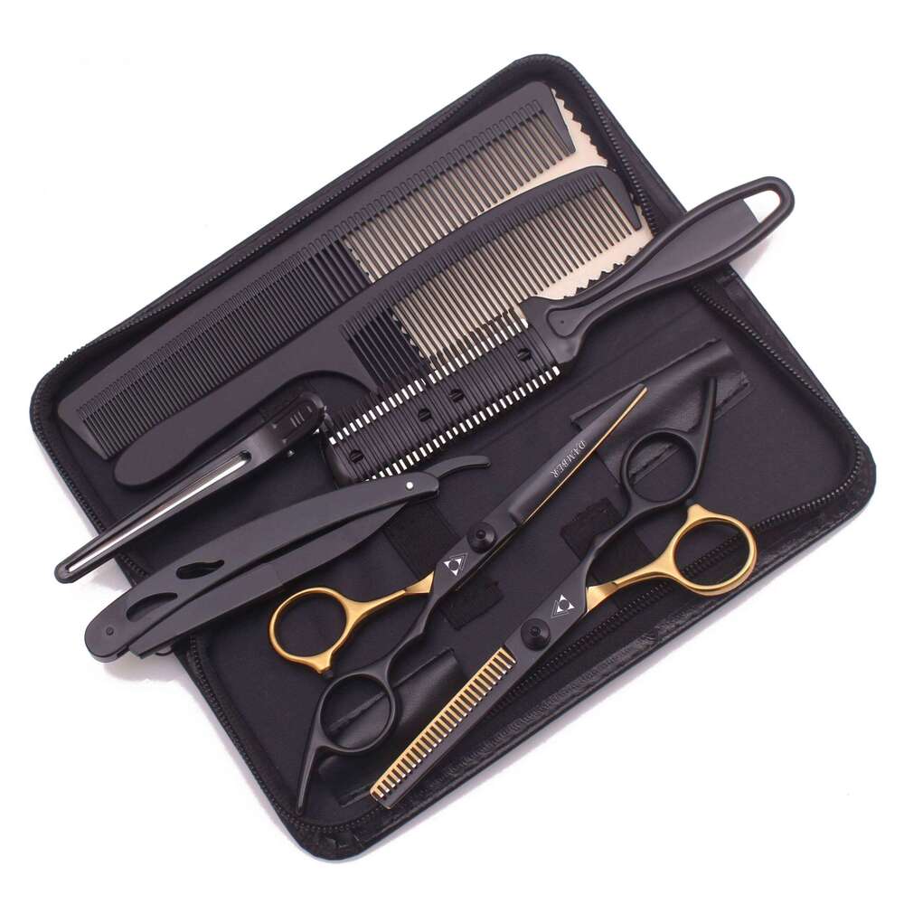 6.0 Hairdressing Scissors Hair Cutting Thinning Shears Set For Home Human & Dog Cat Pets Gromming Japanese Stainless 1001# H260303