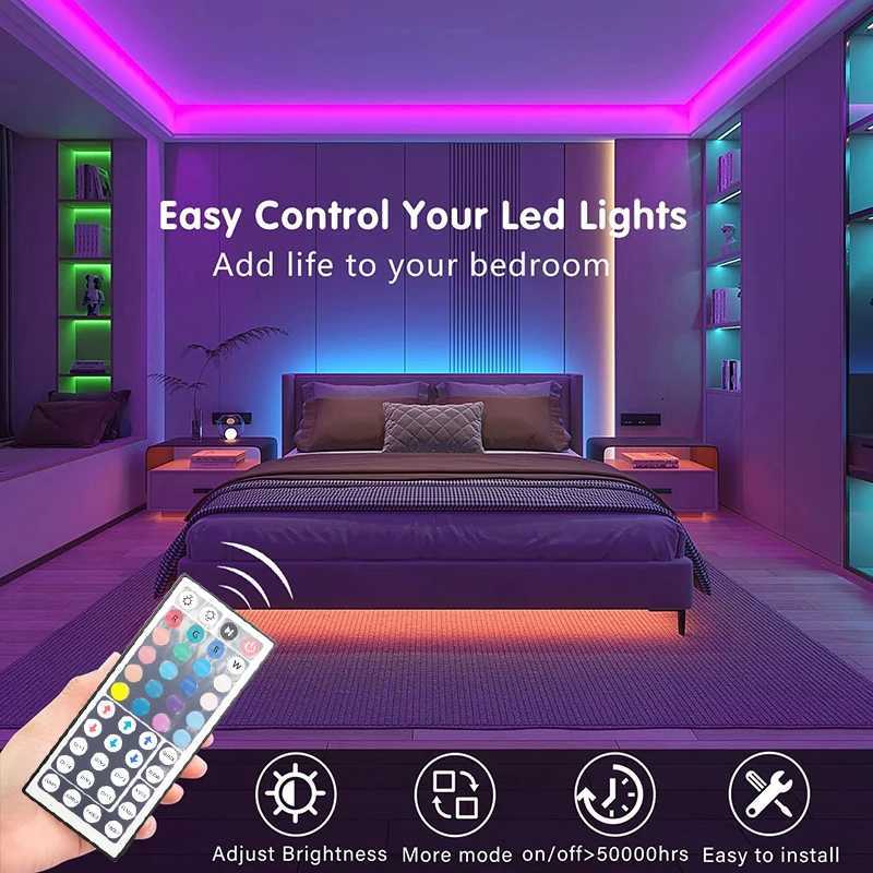 RGB Led Strip Lights 5m 10m 20m 25m Led Room Light Flexible Ribbon Luces Led Tape for TV Backlight Home Room Bedroom Decoration H260304