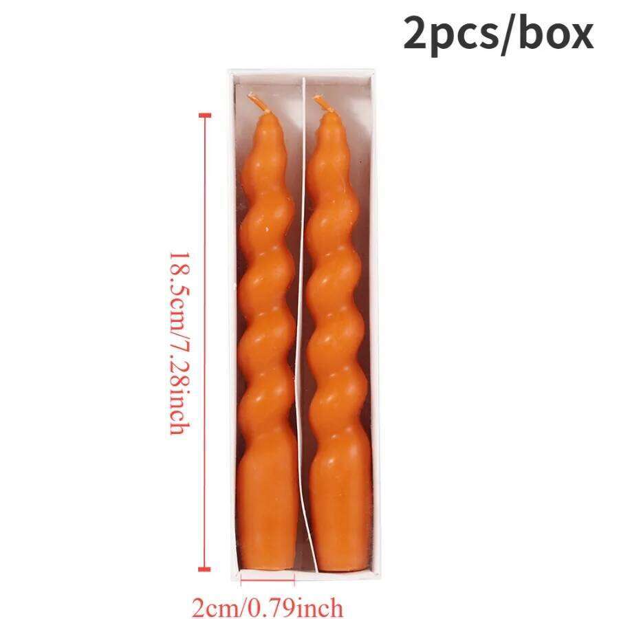 2pcs Ins Style Spiral Long Rod Aromatherapy Scented Soy Wax Candles Wedding Birthday Candle Home Decoration W260304