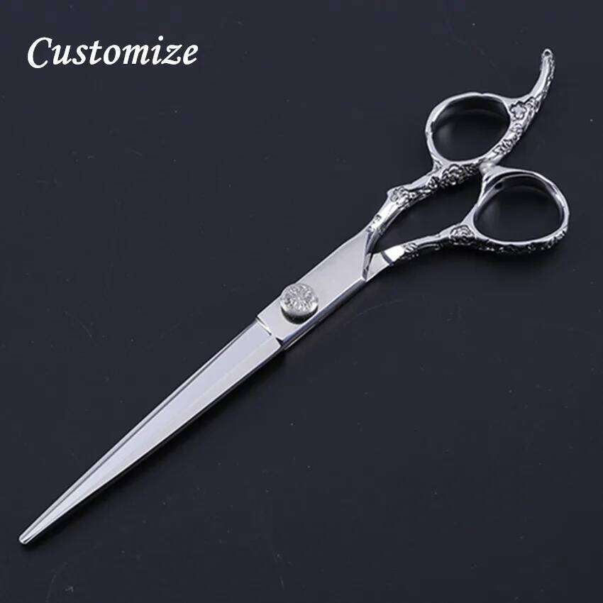 Customize logo JP 440c steel 7'' & 6'' Plum handle cut hair barber makas cutting make up shears hairdressing scissors H260303