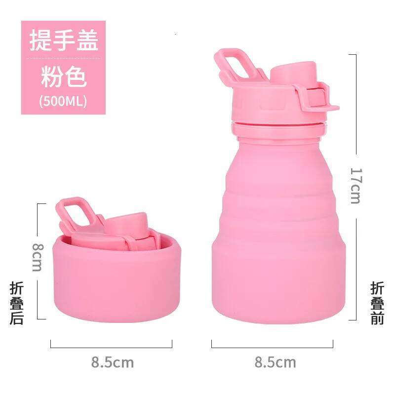 New Silicone Folding Travel Fitness Sports Water Bottle Warm Hand Portable Anti Drop Big Belly Cup S260303