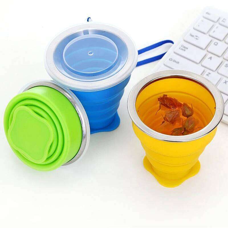 originality Folding Cups 200ml BPA FREE Food Grade Water Cup Travel portable color silicone cupMouthwash cup S260303