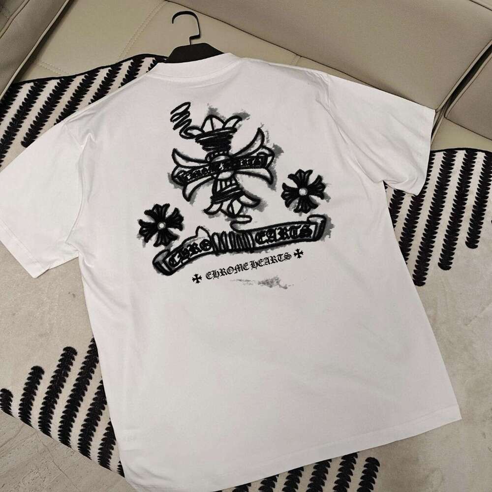 American CHearts Summer New Model, Sanskrit Cross Horseshoe Short-Sleeve T-Shirt, Couple's Style, Dropshipping Available